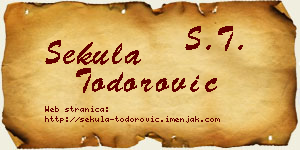 Sekula Todorović vizit kartica